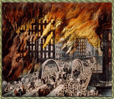 Zwischen dem 8. und dem 10. Oktober 1871 wtete der Groe Brand von Chicago, der den Grossteil der Stadt zerstrte.