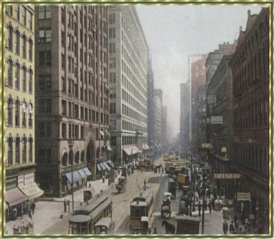 Postkartenansicht der State Street um 1907