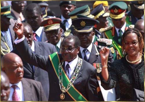 Mugabe mit seiner ebenso korrupten 'First-Lady' Grace