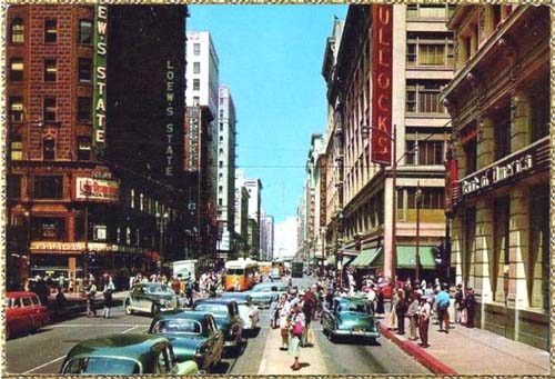 Zeitsprung: Los Angeles Broadway 7th Avenue im Jahre 1958