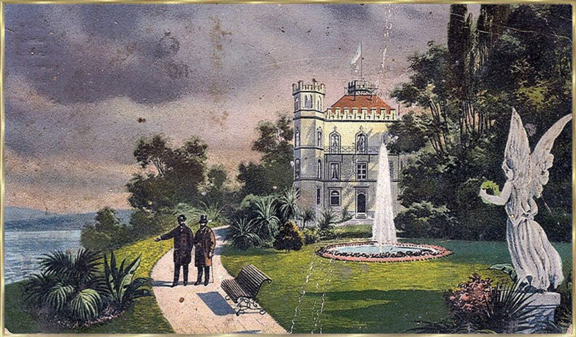 Schloss Berg am Abend des 13. Juni 1886