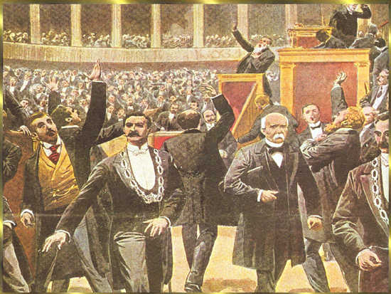 Im Verlauf der Dreyfusaffre spalteten sich die Republikaner in zwei verschiedene Richtungen: Auf der einen Seite die Radikalen und Sozialisten, auf der anderen die Gemigten, Konservativen und Nationalisten.