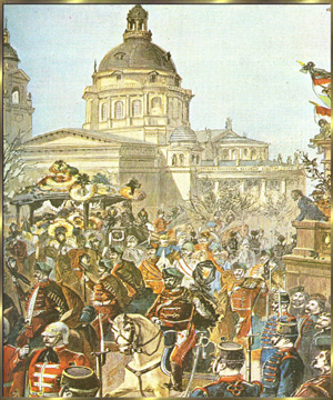 Ludwig (Lajos) Kossuth starb im Mrz 1894im Exil zu Turin. Bei den Beisetzungsfeierlichkeiten im April in Budapest bereiteten die Madjaren ihrem Nationalhelden einen ergreifenden Abschied.
