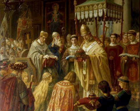 Heinrich II. (973-1024) wurde von Papst Benedikt VIII. im Jahre 1014 zum Kaiser in Rom gekrnt. Er war der letzte Kaiser aus dem Geschlecht der Ottonen.
