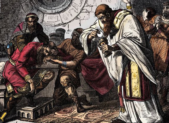 Kaiser Otto I. stirbt an Fieber und verlangt nach den Sterbesakramenten